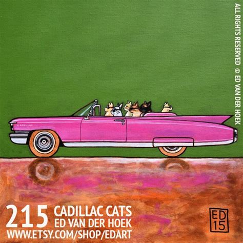 215 Cadillac Cats Print 27x27cm105x105signed And Etsy