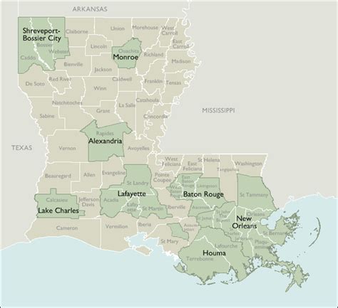 Louisiana Metro Map Travelsfinderscom