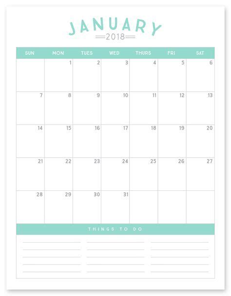 Free Printable 2018 Calendar Click The Link Above To Download The Free