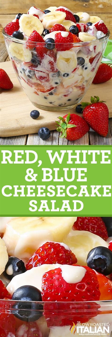Red White And Blue Cheesecake Salad With Video