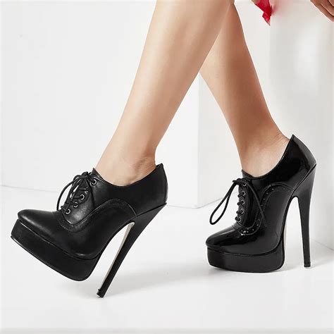 Jialuowei 18cm High Heel Sexy Fetish Thin Heel Women Pumps High Top Platform Stiletto Pointed