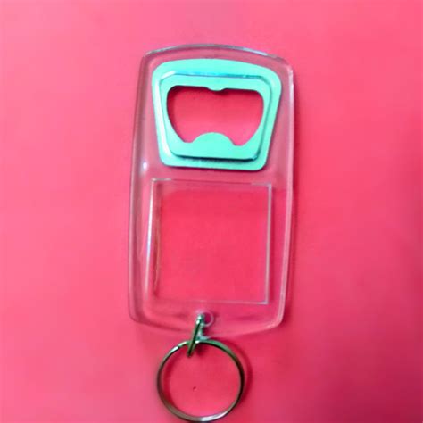 100pcslot New Plastic Blank Acrylic Keychains With Bottle Opener Blank