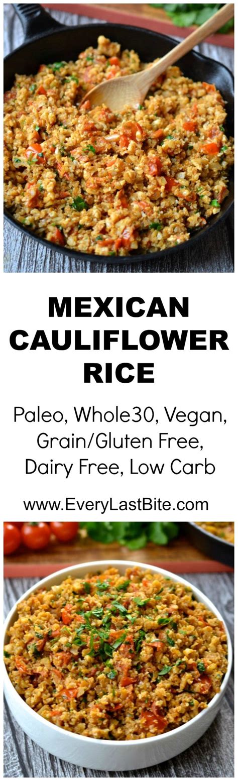 Mexican Cauliflower Rice Graingluten Free Paleo Whole30 Vegan