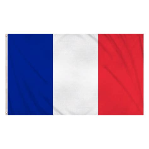 France Flag 5ft X 3ft Polyester Double Stitched Seam Metal Eyelets