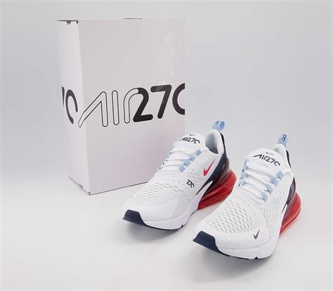 Nike Air Max 270 Trainers White Chilie Red Midnight Navy Nike Air Max