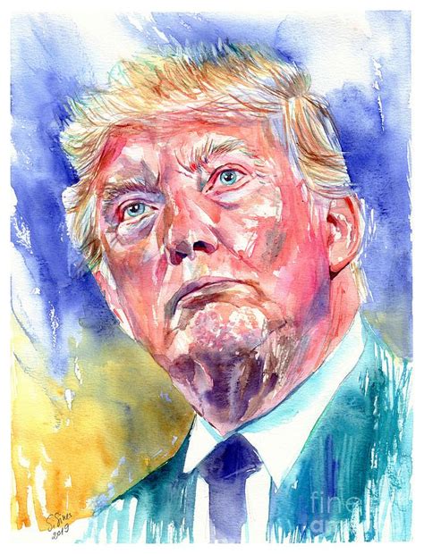 President Donald Trump Portrait Painting By Suzann Sines Fine Art America