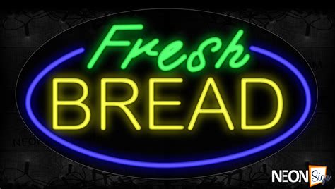 fresh bread with circle border neon sign