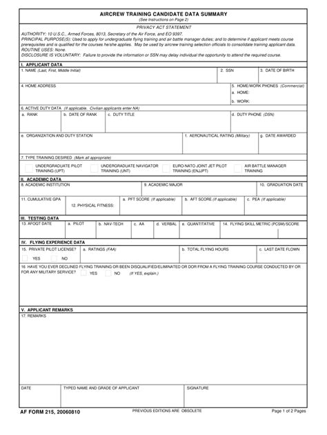 Dd 215 Air Force 2006 2024 Form Fill Out And Sign Printable Pdf