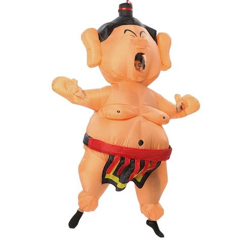 Sumo Inflatable Costume Halloween Christmas Fancy Blow Up Fat Suit For