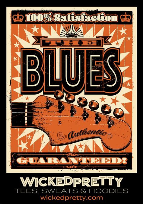 Bold Retro Style Blues Poster T Shirt Blues Music Poster Blues Music