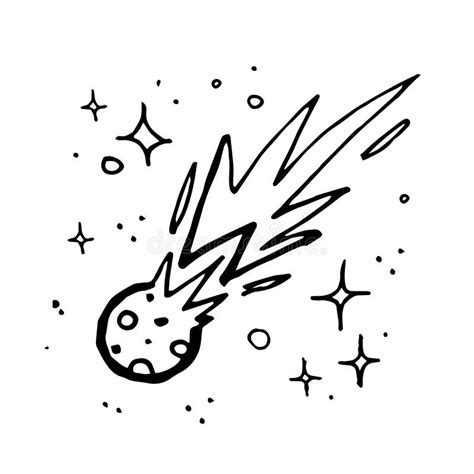 Comet In Space Doodle Vector Stock Vector Illustration Of Book