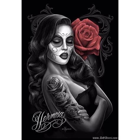 DGA David Gonzales Sugar Skull Artwork Skull Girl Tattoo Chicano Art