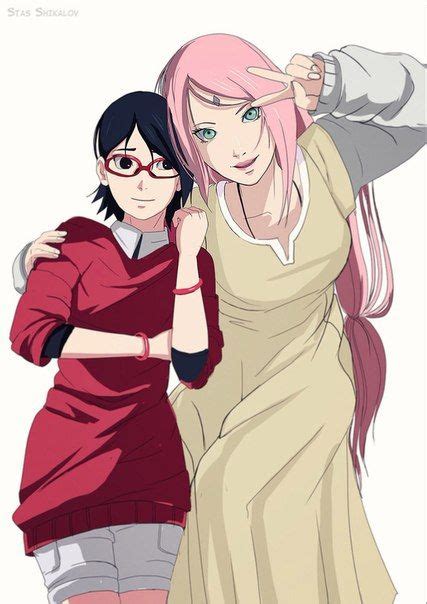 Mama Sakura And Sarada Naruto Sasuke Sakura Anime Naruto Sakura Uchiha