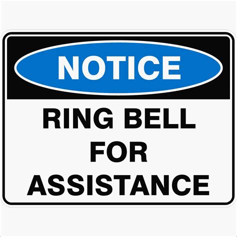 Ring Bell For Assistance Buy Now Discount Safety Signs Australia