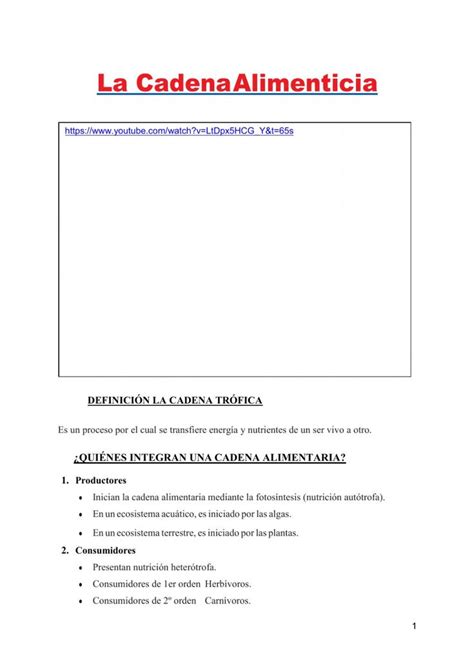 Cadena Alimenticia Interactive Worksheet For Cadena Alimenticia My