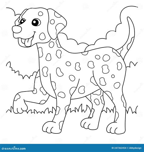 Dalmatian Dog Coloring Page for Kids Stock Vector - Illustration of
