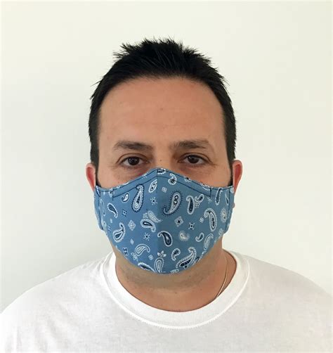 Blue Bandana Face Mask For Men Paisley Blue Face Mask Bandana Face