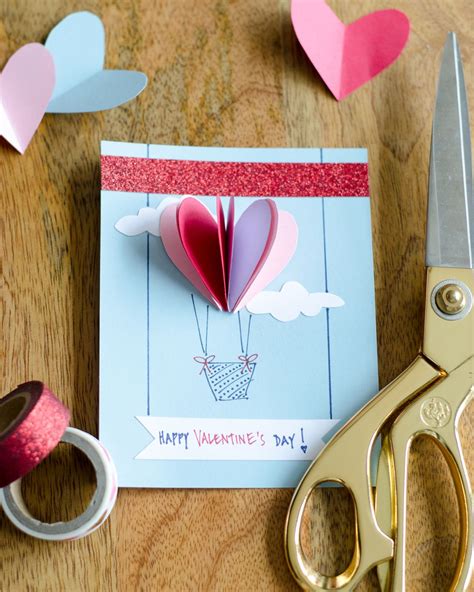 Easy Diy Valentines With 3d Paper Hearts Great Valentines Craft For