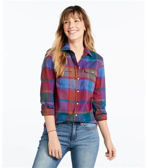 Womens Signature Lightweight Flannel Shirt Plaid Womens Flannel