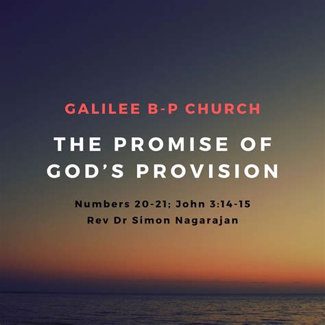 The Promise Of Gods Provision Galilee B P Church