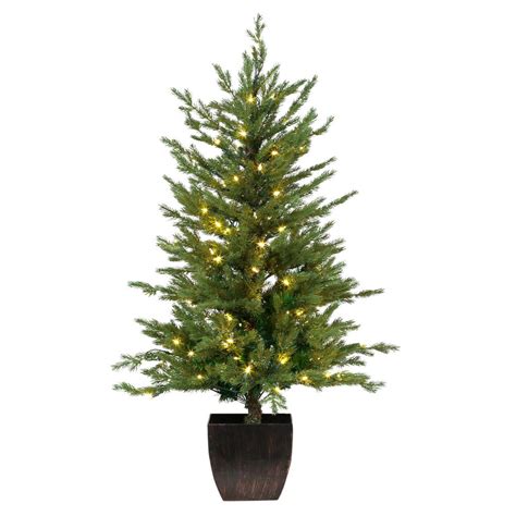 Home Accents Holiday 4 Ft Pre Lit Warm White Led Potted