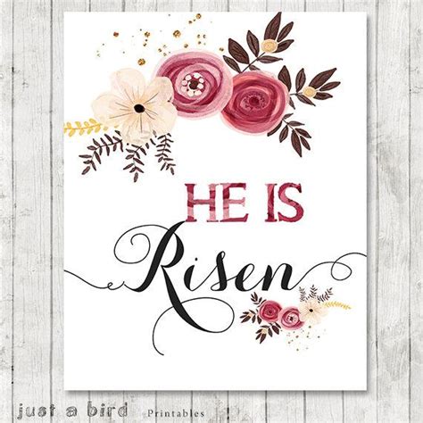 Easter sunday christ is risen. He Is Risen Easter Printable Art Print 8x10 Easter Home