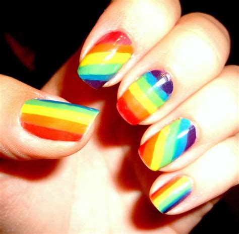 20 Ways To Show Pride On Your Nails Rainbow Nails Rainbow Nail Art