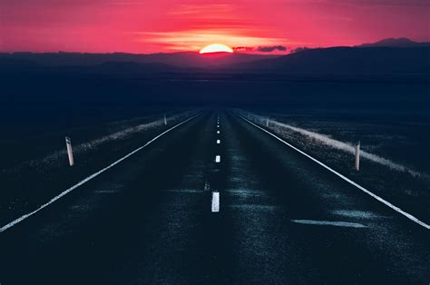 2560x1700 Long Alone Dark Road Sunset View Chromebook Pixel Hd 4k