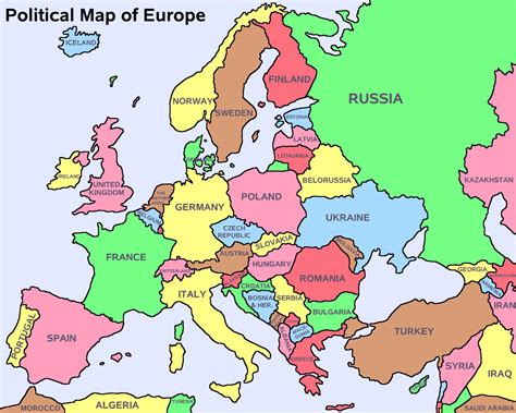 Political Map Of Europe With Capitals