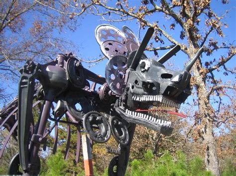 Scrap Metal Yard Art Made From Old Automotive Junk