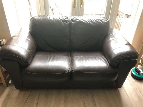 Dfs 2 Seater Brown Real Leather Sofa In Halesowen West Midlands