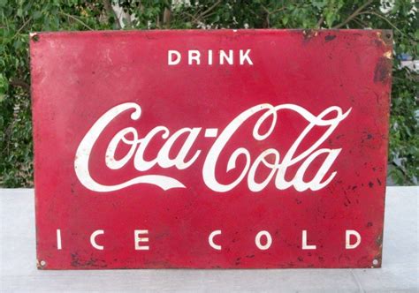 Vintage Old Collectible Rare Coca Cola Ice Cold Ad Porcelain Enamel Sign Board Antique Price