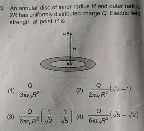 A Point Charge Q Is Placed At A Distance R From The Centre O Of An