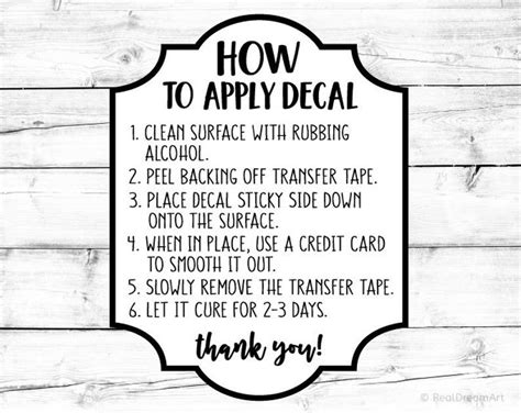 Your decal has been produced from vinyl which is designed to not harm the paintwork of your vehicle, providing that the surface is sound and has not suffered previous damage. Apply Decal Svg How to Apply Decal Svg Decal Application ...