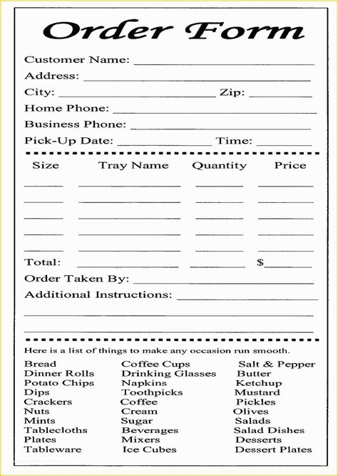 Order Form Template Free Download Of Free Free Download Order Form