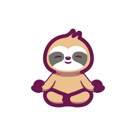 Sloth Doing Yoga Svg Cute Sloth Cricut Png Silhouette Cut Etsy