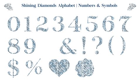 Shining Diamonds Alphabet Or Font Set Includes Letters In Uppercase