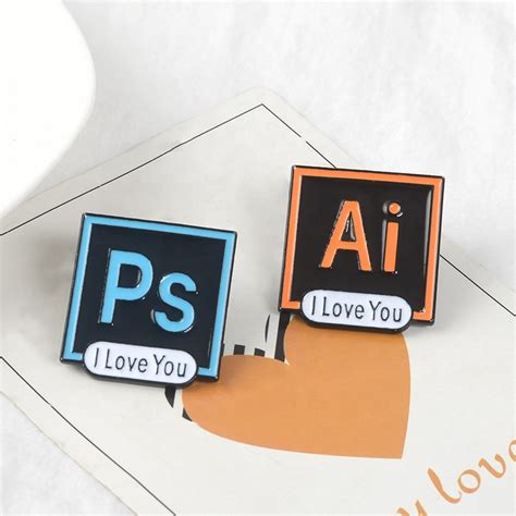 Photoshop Ps Badge Adobe Illustrator Ai Enamel Lapel Pin Pins Available