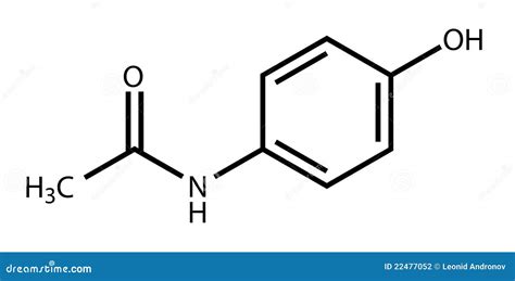 Paracetamol Acetaminophen Drug Molecule Structural Chemical F Vector Illustration