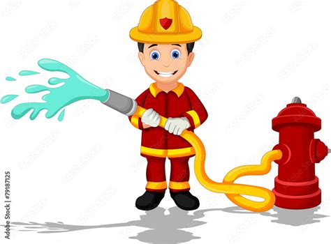 Cartoon Fireman Stock Adobe Stock