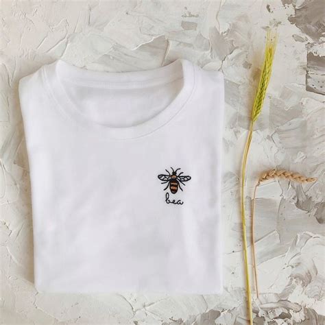 Bee Embroidered T Shirt Save The Bees Gift For Her Etsy In
