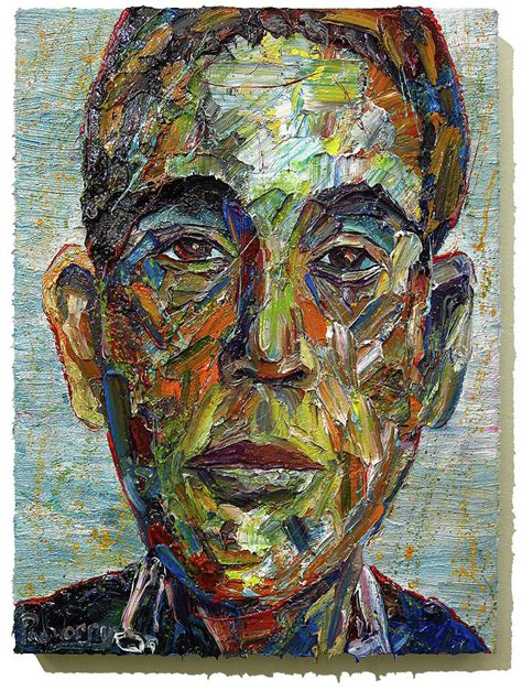 Male Face Portrait Abstract Expressionism Oil Painting On