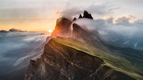 Dolomites Mountains Clouds Nature Italy Hd Wallpaper Pxfuel