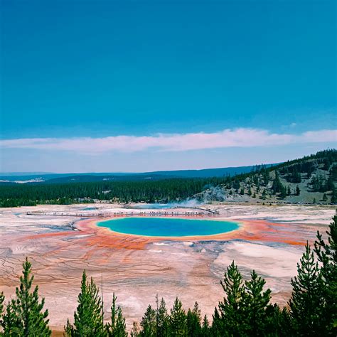 Grand Prismatic Spring Yellowstone National Park [oc] [3000x3000] R Earthporn