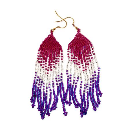 Ombre Fringe Earring - yantrahimalaya | Nepal Glass Beaded Bracelets