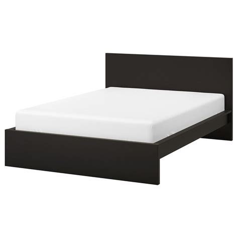 Malm Bed Frame High Black Brownluröy Queen Ikea
