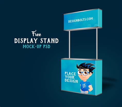 trade show booth display stand mock  psd designbolts