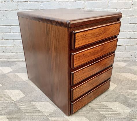 Vintage Small Rosewood Filing Cabinet Under Desk Storage Design Market