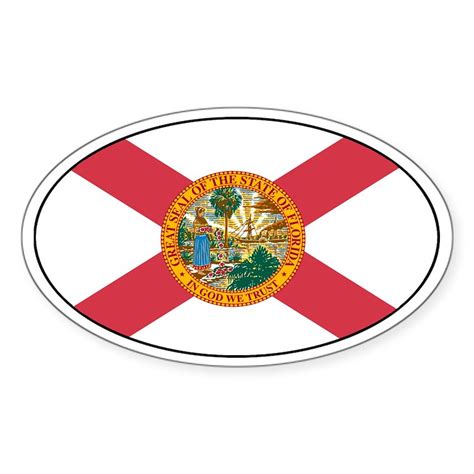 Us State Florida Sticker Oval Florida Flag Stickers Oval Sticker