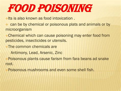 Ppt Food Poisoning Its Is Also Known As Food Intoxication